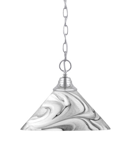 Chain Hung Pendant, Chrome Finish, 12" Onyx Swirl Glass (10-CH-2129)