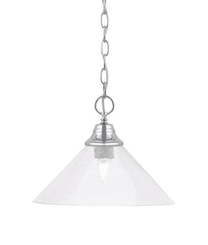 Chain Hung Pendant, Chrome Finish, 12" Clear Bubble Glass (10-CH-306)