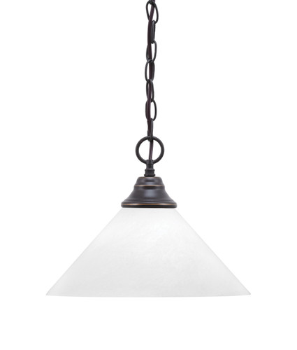 Chain Hung Pendant, Dark Granite Finish, 12" White Marble Glass (10-DG-2121)