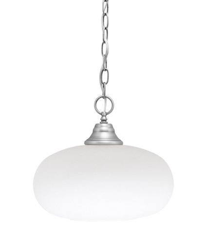 Chain Hung Pendant, Brushed Nickel Finish, 13" White Muslin Glass (10-BN-216)