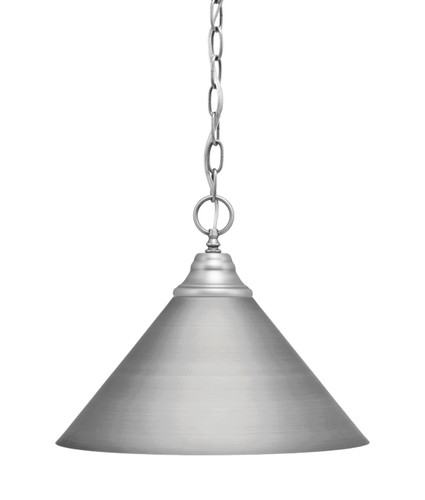 Chain Hung Pendant, Brushed Nickel Finish, 14" Brushed Nickel Cone Metal Shade  (10-BN-420-BN)