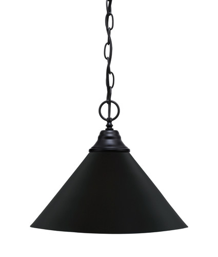 Chain Hung Pendant, Matte Black Finish, 14" Matte Black Cone Metal Shade (10-MB-420-MB)