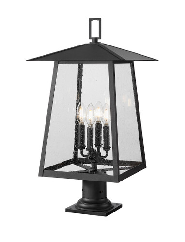 Rainer 4 Light Outdoor Pier Mounted Fixture in Black (5015PHBR-533PM-BK)