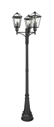 Talbot 3 Light Outdoor Post Mount Fixture in Black (579PHBR-3-564P-BK)