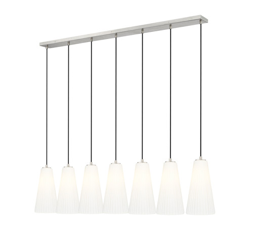 Farrell 7 Light Linear Chandelier in Brushed Nickel (3043P7-7L-BN)