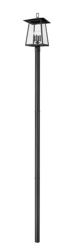 Rainer 4 Light Outdoor Post Mounted Fixture in Black (5015PHBR-5009P120-BK)