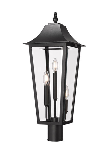 Gannon 3 Light Outdoor Post Mount Fixture in Black (5008PHBR-BK)
