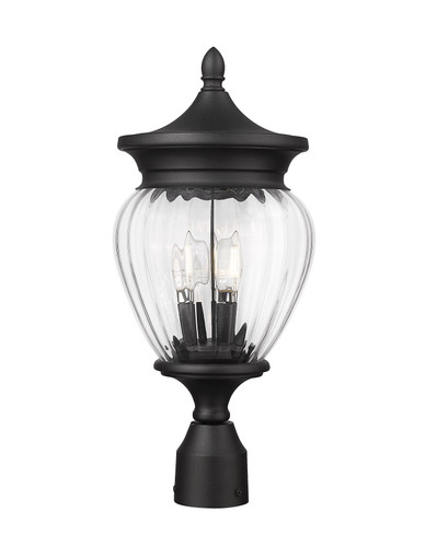 Davina 3 Light Outdoor Post Mount Fixture in Black (5016PHMR-BK)