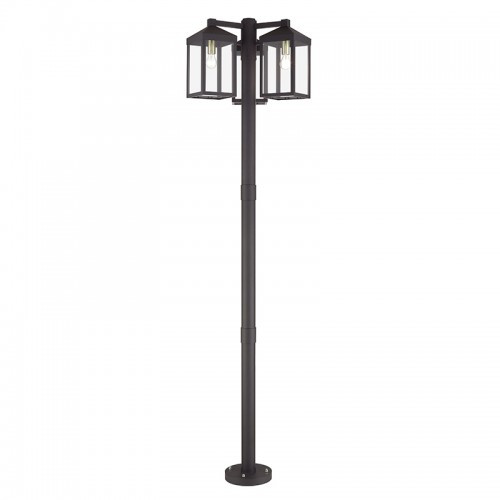 Nyack Multi Head Bronze Outdoor Post Light with Antique Brass Accents and Clear Glass (20597-07)