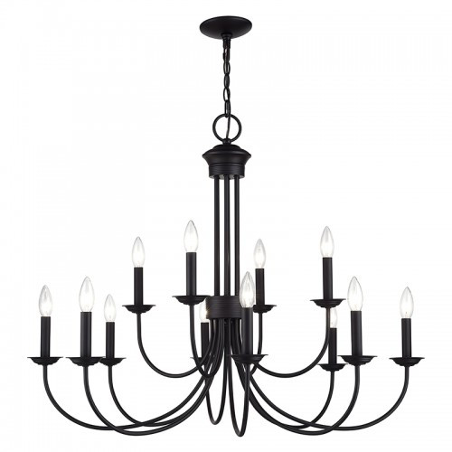 Estate 12 Light Black Large 2-Tier Chandelier (42680-04)