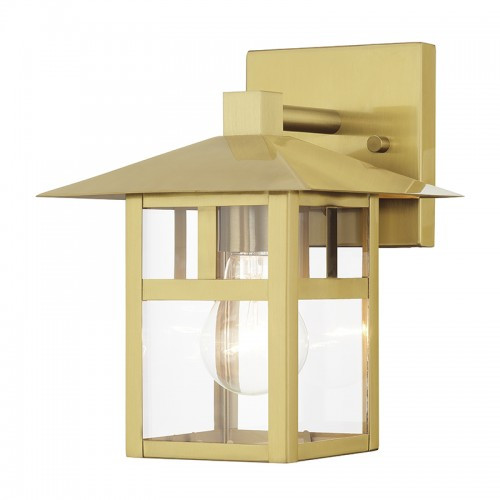 Crestlake 1 Light Textured Black Medium Outdoor Wall Lantern with Clear Glass (21322-32)