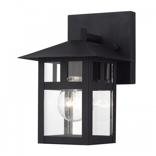Crestlake 1 Light Satin Gold Small Outdoor Wall Lantern with Clear Glass (21321-14)