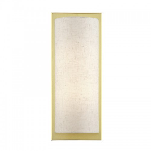 Brenton 1 Light Soft Gold Large ADA Sconce with Hand Crafted Oatmeal Fabric Shade (45231-33)