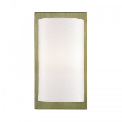 Brenton 1 Light Antique Brass ADA Sconce with Hand Crafted Off-White Fabric Shade (50860-01)