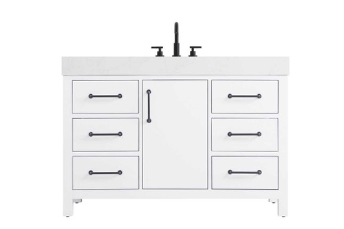 48 Inch Single Bathroom Vanity In White (VF60648WH)