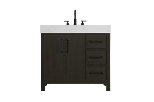 36 Inch Single Bathroom Vanity In Mocha Brown (VF60636MMB)