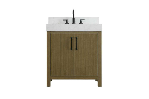 30 Inch Single Bathroom Vanity In Chestnut Brown With Backsplash (VF60630MCB-BS)