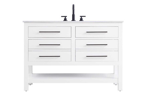 48 Inch Single Bathroom Vanity In White (VF60548WH)