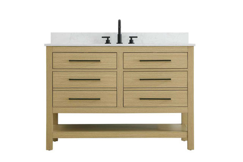 Elegant Furniture and Lighting 48 Inch Single Bathroom Vanity In Honey Brown With Backsplash (VF60548MHB-BS)