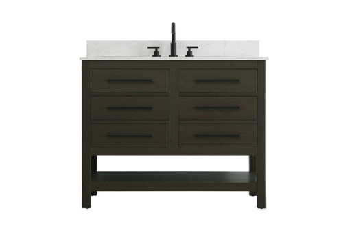 42 Inch Single Bathroom Vanity In Mocha Brown With Backsplash (VF60542MMB-BS)