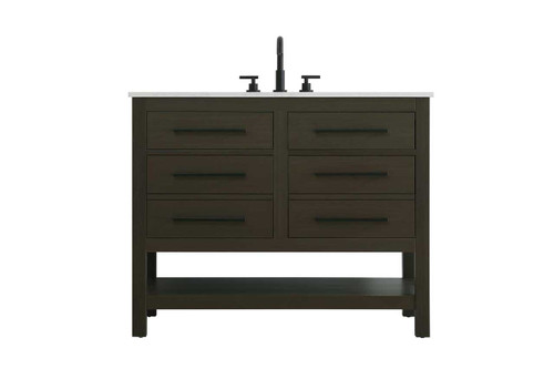 Elegant Furniture and Lighting 42 Inch Single Bathroom Vanity In Mocha Brown (VF60542MMB)