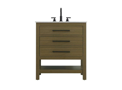 30 Inch Single Bathroom Vanity In Chestnut Brown (VF60530MCB)