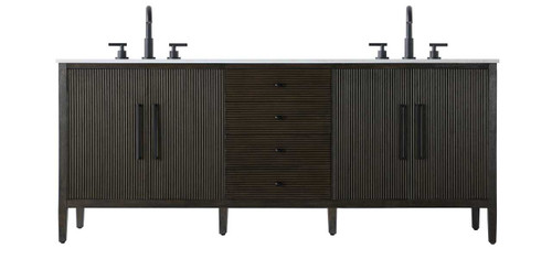 84 Inch Double Bathroom Vanity Inchocolate Oak (VF29684DCO)