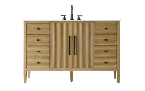 Elegant Furniture and Lighting 54 Inch Single Bathroom Vanity In Linen Oak (VF29654LO)