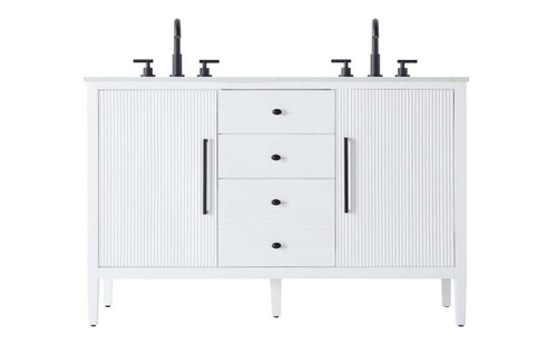 Elegant Furniture and Lighting 54 Inch Double Bathroom Vanity In White (VF29654DWH)