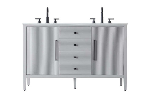 54 Inch Double Bathroom Vanity In Grey (VF29654DGR)
