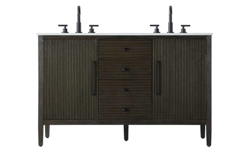 Elegant Furniture and Lighting 54 Inch Double Bathroom Vanity Inchocolate Oak (VF29654DCO)