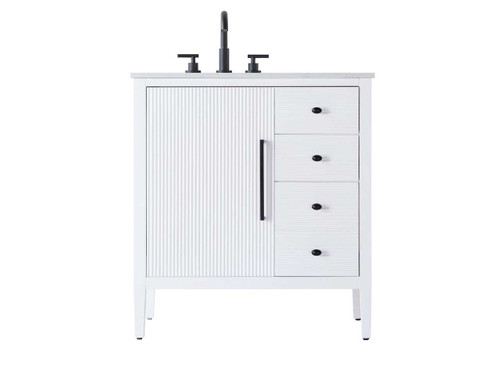 32 Inch Single Bathroom Vanity In White (VF29632WH)