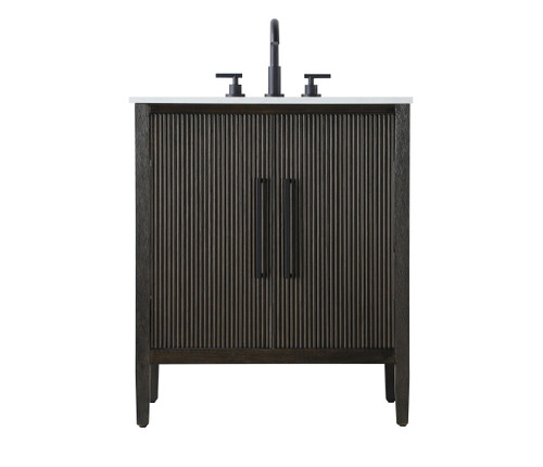 Elegant Furniture and Lighting 30 Inch Single Bathroom Vanity In Chocolate Oak (VF29630CO)