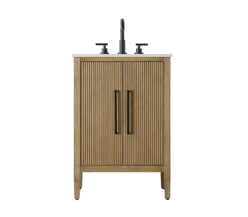 24 Inch Single Bathroom Vanity In Linen Oak (VF29624LO)