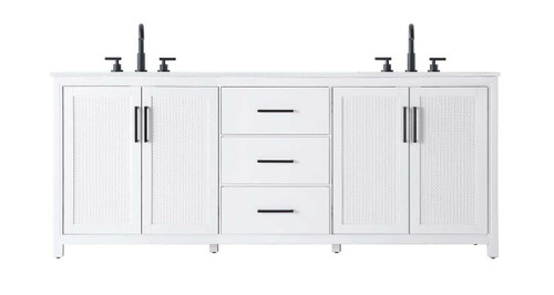 84 Inch Double Bathroom Vanity In White (VF29584DWH)