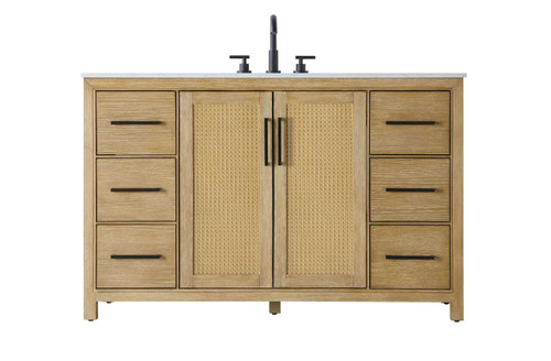 54 Inch Single Bathroom Vanity In Linen Oak (VF29554LO)