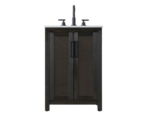 Elegant Furniture and Lighting 24 Inch Single Bathroom Vanity In Chocolate Oak (VF29524CO)