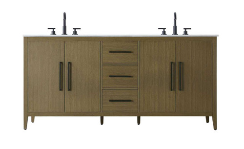 72  Inch Double Bathroom Vanity In Chestnut Brown (VF29372DMCB)