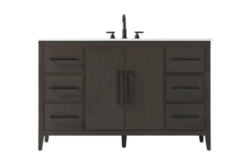 54 Inch Single Bathroom Vanity In Mocha Brown (VF29354MMB)
