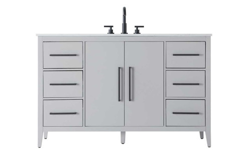 54 Inch Single Bathroom Vanity In Grey (VF29354GR)