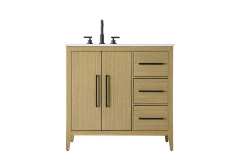 36 Inch Single Bathroom Vanity In  Honey Brown (VF29336MHB)