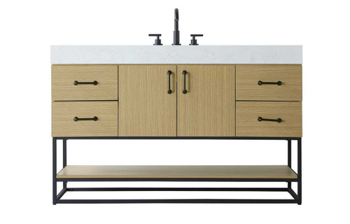 Elegant Furniture and Lighting 54 Inch Single Bathroom Vanity In Honey Brown (VF29254MHB)