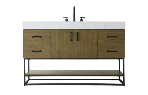 54 Inch Single Bathroom Vanity In Chestnut Brown (VF29254MCB)