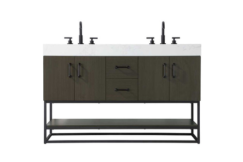 54 Inch Double Bathroom Vanity In Mocha Brown (VF29254DMMB)