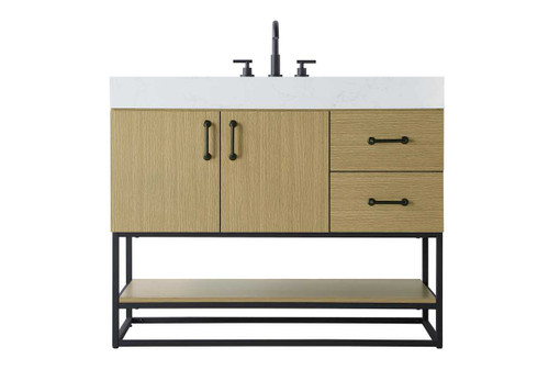 Elegant Furniture and Lighting 42 Inch Single Bathroom Vanity In Honey Brown (VF29242MHB)