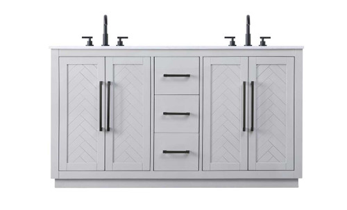 60 Inch Double Bathroom Vanity In Grey (VF29060DGR)