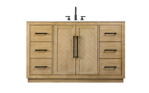 54 Inch Single Bathroom Vanity In Linen Oak (VF29054LO)