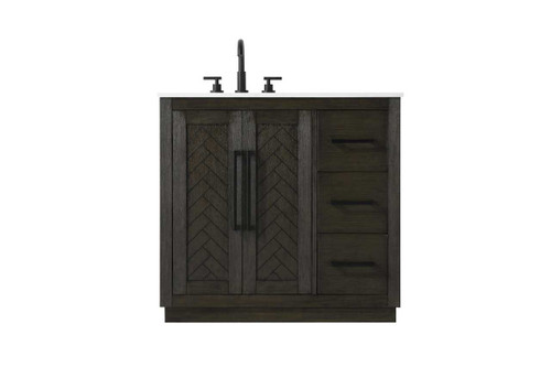 36 Inch Single Bathroom Vanity In Chocolate Oak (VF29036CO)