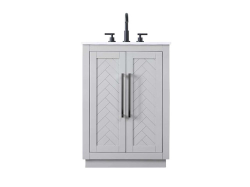 24 Inch Single Bathroom Vanity In Grey (VF29024GR)
