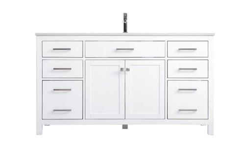 60 Inch Single Bathroom Vanity In White (VF23360WH)